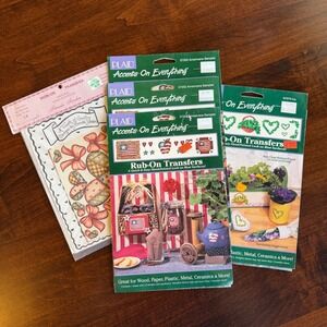 Vintage Plaid Rub-On Transfers Americana Ivy & Brenda Sanders Iron-On Lot of 5